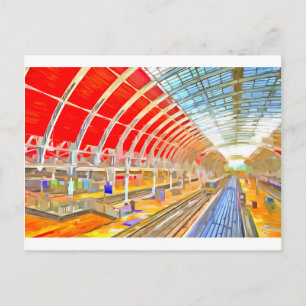 Paddington Station London Pop Art Postkarte