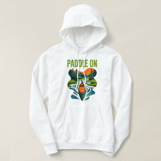 Paddle auf Kanu-Adventure Mountain River Design Hoodie (Design vorne)