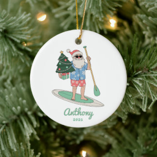 Paddle Board Weihnachten Keramik Ornament