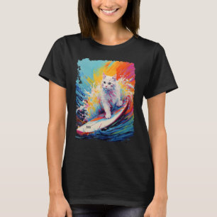 Paddle Board Weiße Katze T-Shirt