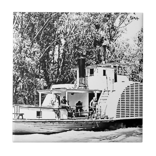 Paddle Boat on Murray River Victoria Fliese (Vorderseite)