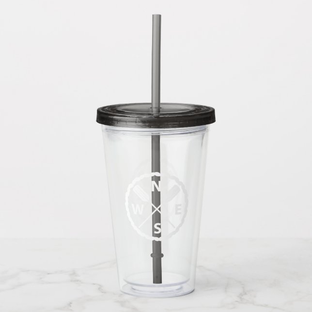 Paddle Explorer Design - Akryllischer Tumbler Acryltrinkbecher (Vorderseite)