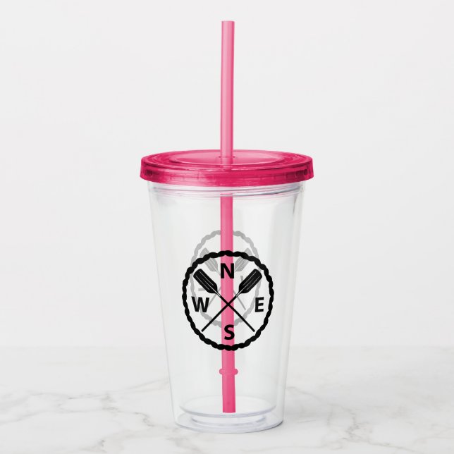 Paddle Explorer Design - Akryllischer Tumbler Acryltrinkbecher (Vorderseite)