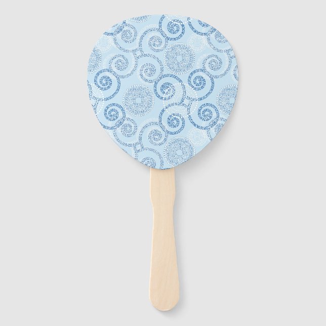 Paddle Fan-Blue Pearls Fächer (Vorderseite)