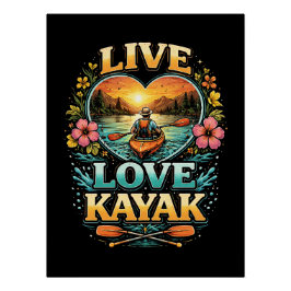 Paddle Into the Sunset Poster