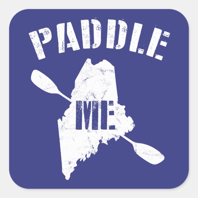 Paddle Maine Quadratischer Aufkleber (Vorderseite)