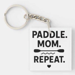 Paddle Mom Repeat Lustiges Kayaking Outdoor-Abente Schlüsselanhänger