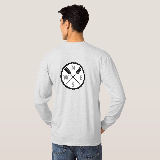 Paddle On Explorer Design - Männergrundleder T-Shirt (Schwarz voll)