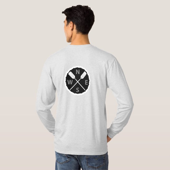 Paddle On Explorer Design - Männergrundleder T-Shirt (Schwarz voll)