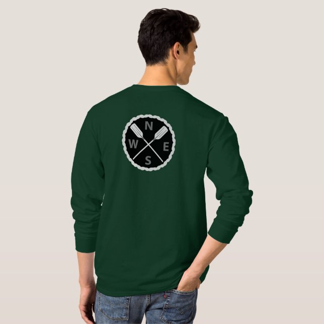 Paddle On Explorer Design - Männergrundleder T-Shirt (Schwarz voll)