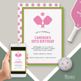 Paddle-Party Paddles Pink Green Custom Einladung