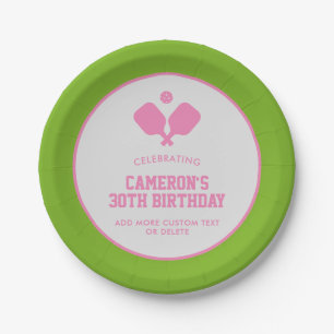 Paddle-Party Paddles Pink Green Custom Pappteller