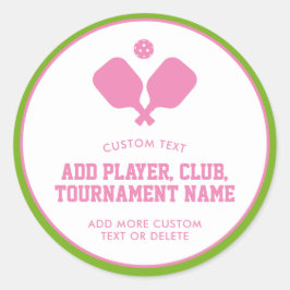 Paddle-Party Paddles Pink Green Custom Runder Aufkleber