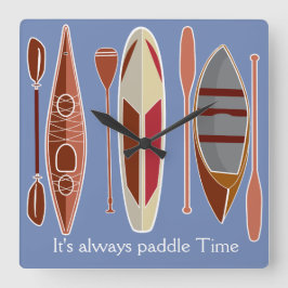 Paddle Passion Quadratische Wanduhr