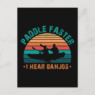 Paddle schneller Ich höre Banjos Postkarte