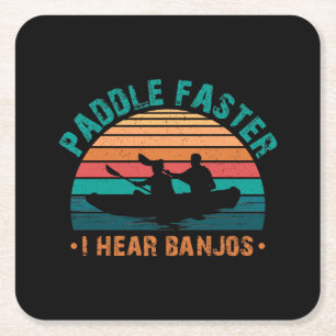 Paddle schneller Ich höre Banjos Rechteckiger Pappuntersetzer