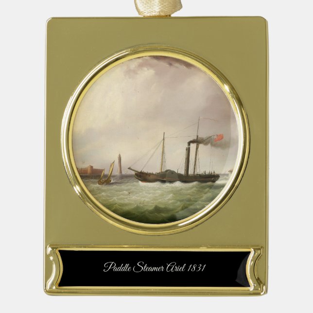 Paddle Steamer Ariel 1831 Banner-Ornament Gold (Vorderseite)