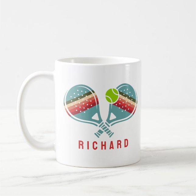 Paddle-Team-Stripteppiche für Pickleball Kaffeetasse (Links)