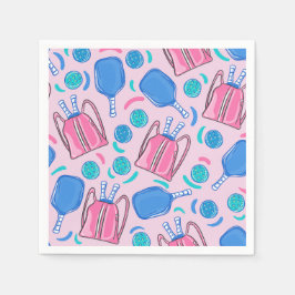 Paddle und Balls aus Pickleball Paddeln und Pink P Serviette