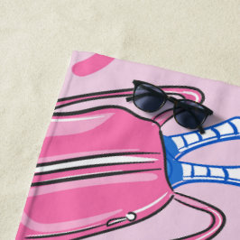 Paddle und Balls aus Pickleball Paddeln und Pink P Strandtuch