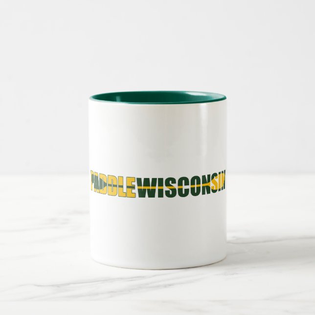 Paddle Wisconsin Kayaking Zweifarbige Tasse (Mittel)