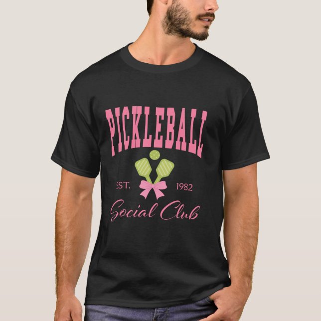 Paddleball Player Coach Coquette Pink Bow Pickleba T-Shirt (Vorderseite)