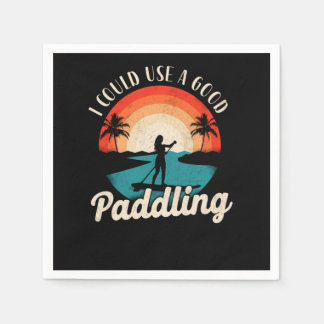 Paddleboard Ich Könnte Ein Gutes Paddel Mädchen Ge Serviette