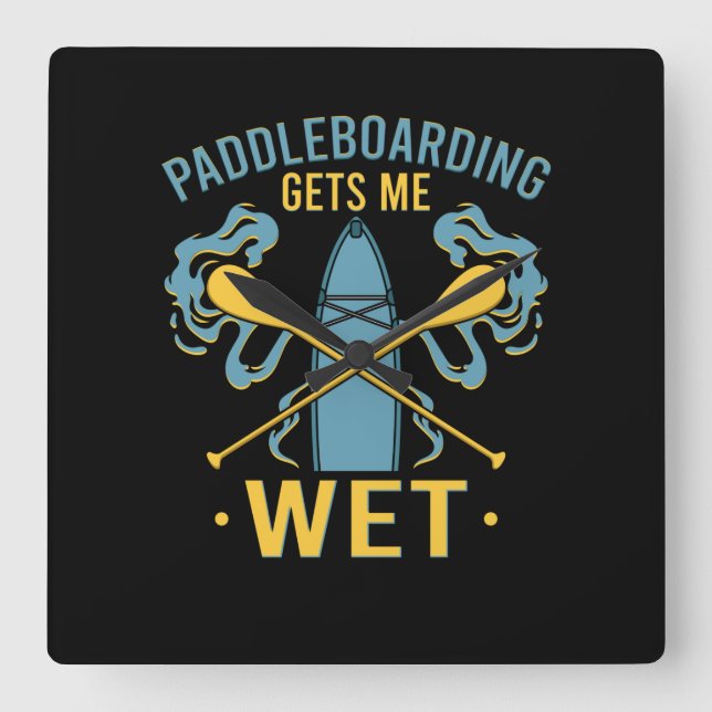 Paddleboard Paddleboarding Quadratische Wanduhr (Vorderseite)