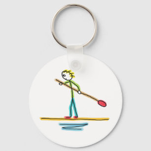 Paddleboard-Strichmännchen Schlüsselanhänger