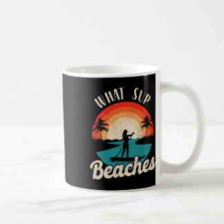Paddleboard What Sup Beaches Girl Vintag Retro Su Kaffeetasse