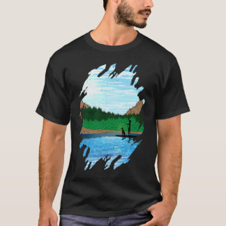Paddleboarderin mit Hund beim Stand-Up-Paddling au T-Shirt