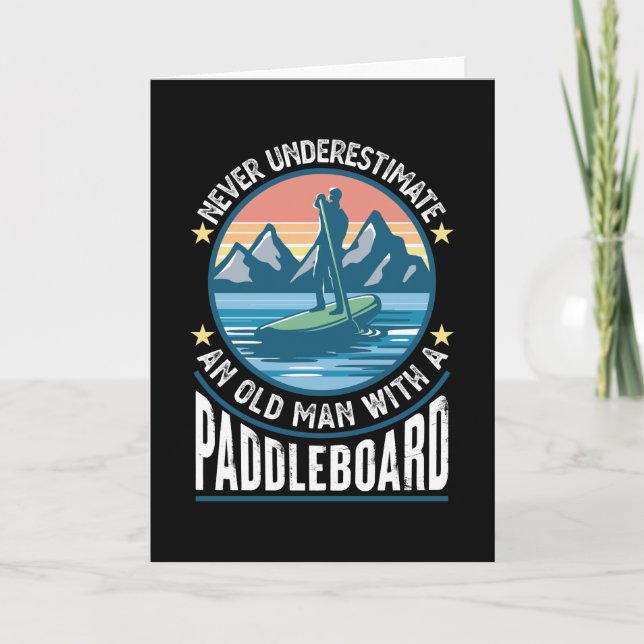 Paddleboarding Birthday Geschenk für Vater des Alt Karte (Vorderseite)