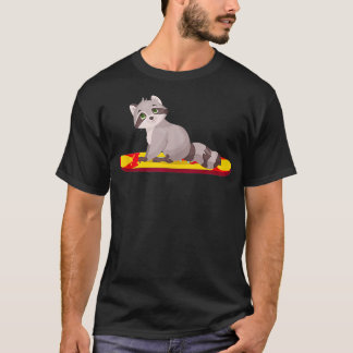 Paddleboarding lustiger Waschbär Tier Vintage-Padd T-Shirt
