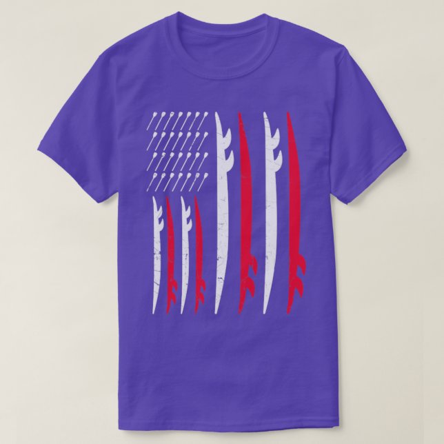 Paddleboarding Stand Up Paddle US Flag T-Shirt (Design vorne)