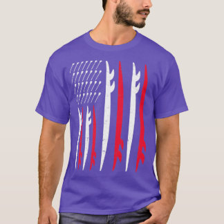 Paddleboarding Stand Up Paddle US Flag T-Shirt