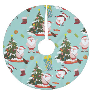 Paddleboarding Weihnachten Polyester Weihnachtsbaumdecke