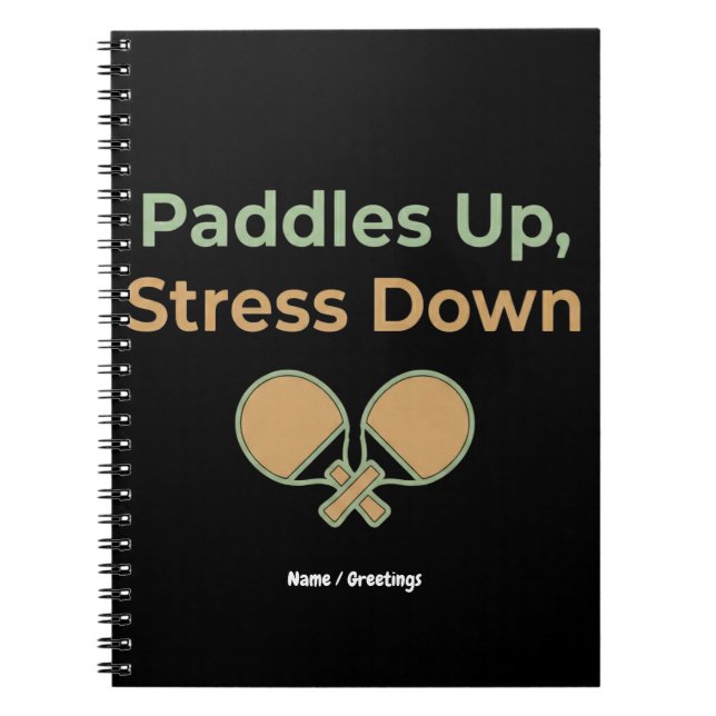  Paddles Up Stress Down Retro Sport Aesthetic Notizblock (Vorderseite)