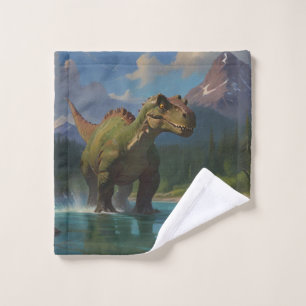 Paddling Brontosaurus & River Fun Badhandtuch Set