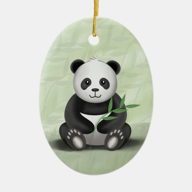 Paddy der Panda - Verzierung Keramikornament (Vorne)