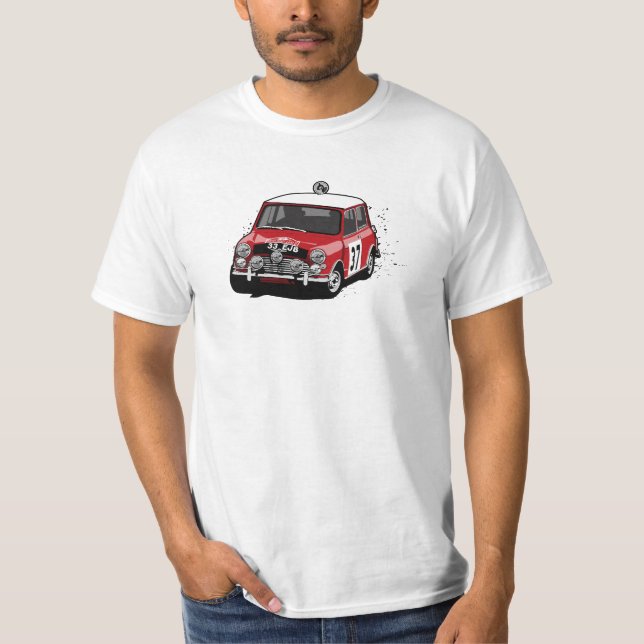 Paddy Hopkirk Minifassbinder-Kundgebungs-Auto T-Shirt (Vorderseite)