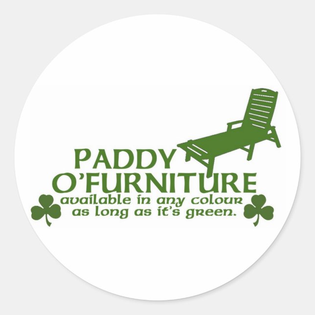 Paddy O Furniture - Funny Irish Design - St Patric Runder Aufkleber (Vorderseite)