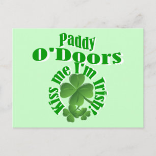 Paddy O'Doors, lustiger irischer Name Postkarte