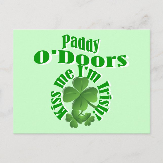 Paddy O'Doors, lustiger irischer Name Postkarte (Vorderseite)