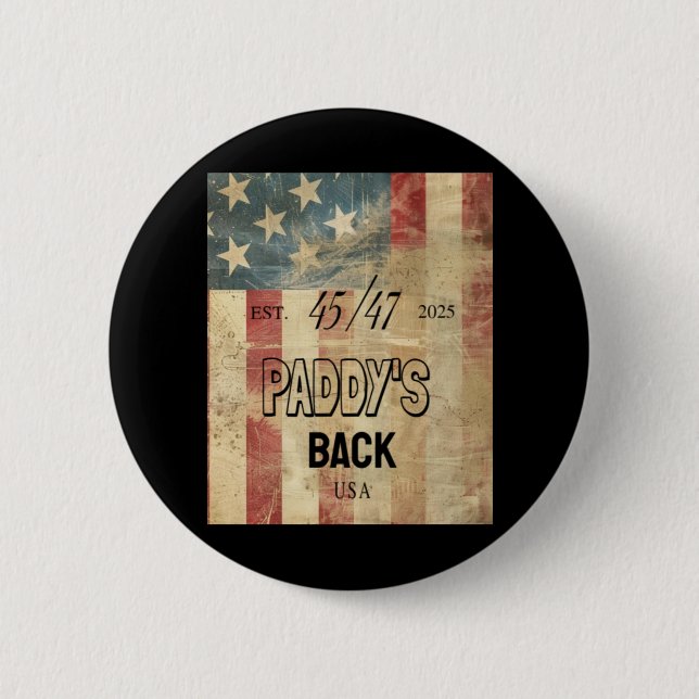 Paddy's Back Funny Trump2 Button (Vorderseite)