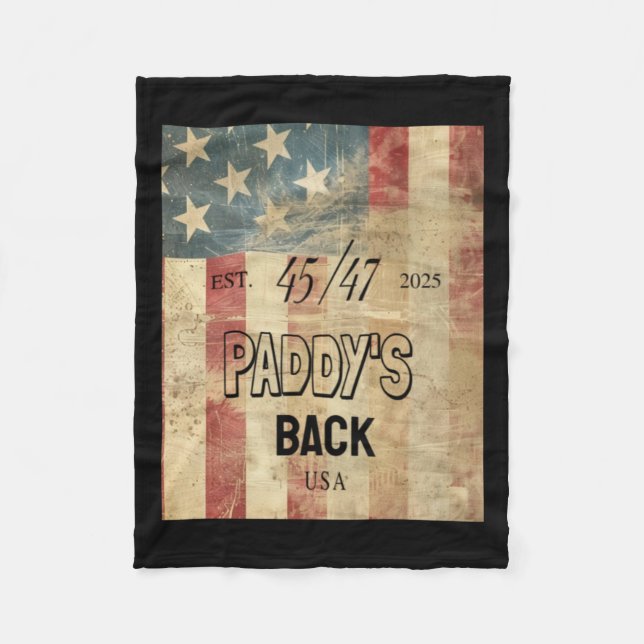 Paddy's Back Funny Trump2 Fleecedecke (Vorderseite)