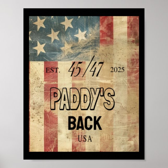 Paddy's Back Funny Trump2 Poster (Vorne)