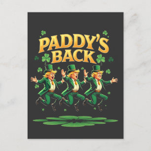 Paddy's Back Funny Trump St Patrick Day Leopard Ankündigungspostkarte
