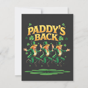 Paddy's Back Funny Trump St Patrick Day Leopard Dankeskarte