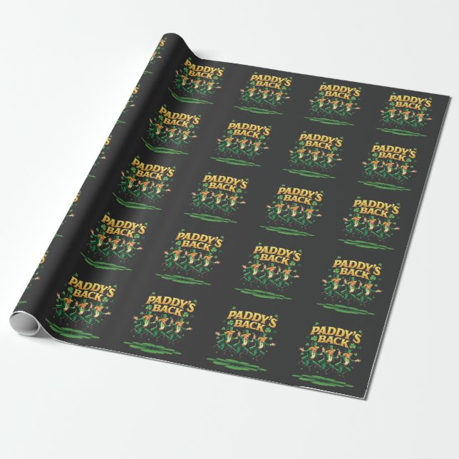 Paddy's Back Funny Trump St Patrick Day Leopard Geschenkpapier (Ungerollt)