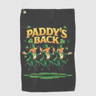 Paddy's Back Funny Trump St Patrick Day Leopard Golfhandtuch